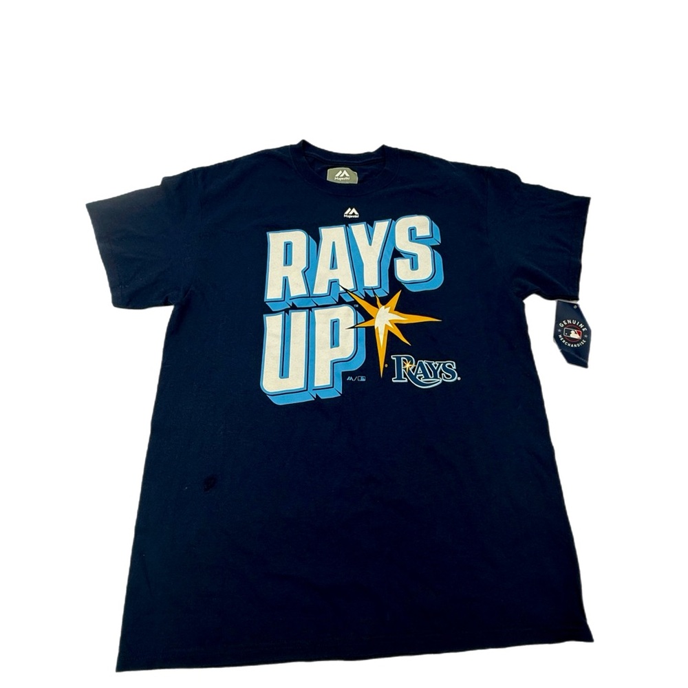 Rays Up' T-Shirt‎ - Dark Blue NWT Size L Ships next day majestic